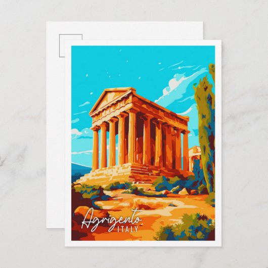 Italienische Vintage-Illustration Postkarte (Vorne/Hinten)