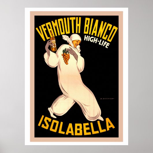 Italienische Vintage-Retro-Werbung für Vermouth Poster (Vorne)