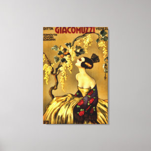 Italienische Vintage-Werbung für Wein Vermouth Leinwanddruck