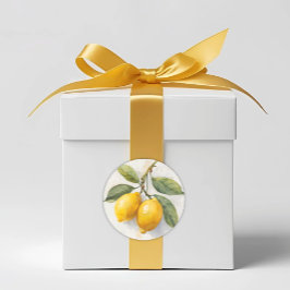 Italienische Wasserfarben Zitronen Runder Aufkleber