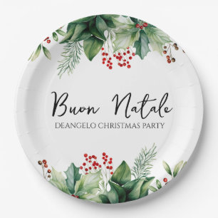 Italienische Weihnachts-Buon-Natale-Party Pappteller
