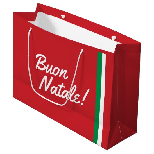 Italienische Weihnachtsgeschenktasche Große Geschenktüte (Vorderseite Schrägansicht)