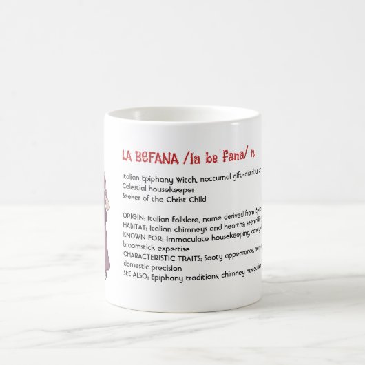 Italienische Weihnachtshexe La Befana Wörterbuch K Kaffeetasse (Mittel)