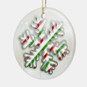 Italienische Weihnachtsschneeflocke-Verzierung Keramikornament (Links)