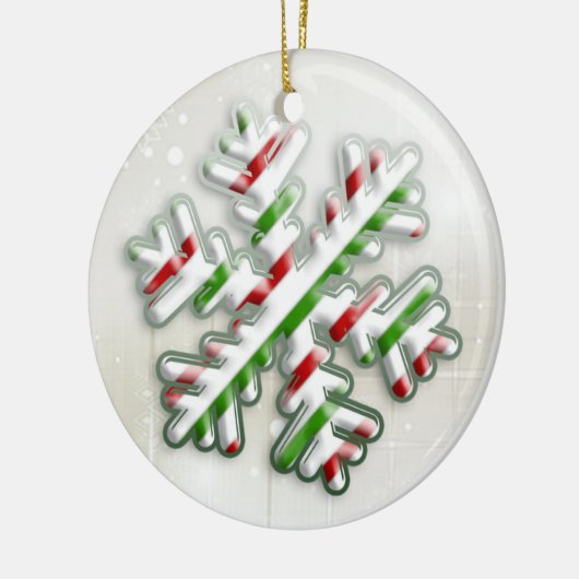 Italienische Weihnachtsschneeflocke-Verzierung Keramikornament (Links)