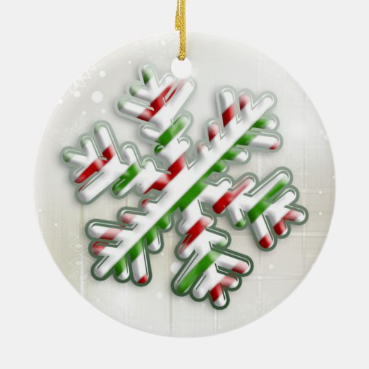 Italienische Weihnachtsschneeflocke-Verzierung Keramikornament (Hinten)