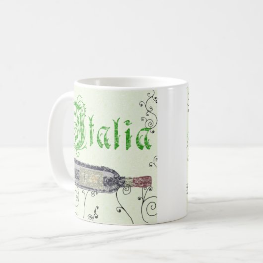 Italienische Wein-Flaschen-Kaffee-Tasse Kaffeetasse (Vorderseite Links)
