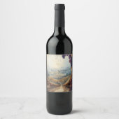 Italienische Weinberge Landschaft Rustikal Weinetikett (Vorderseite)