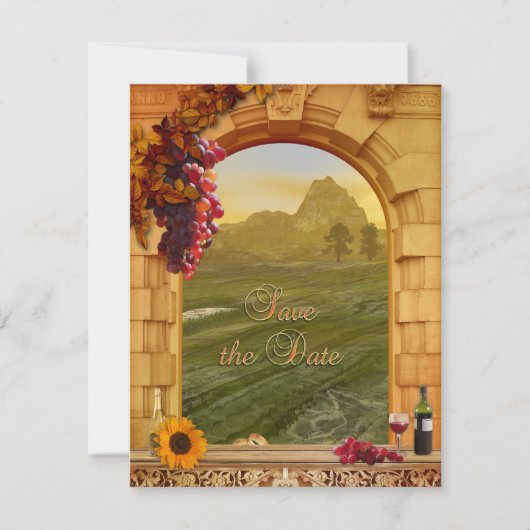 Italienische Weinbergshochzeit rettet das Datum Ankündigung (Vorderseite)