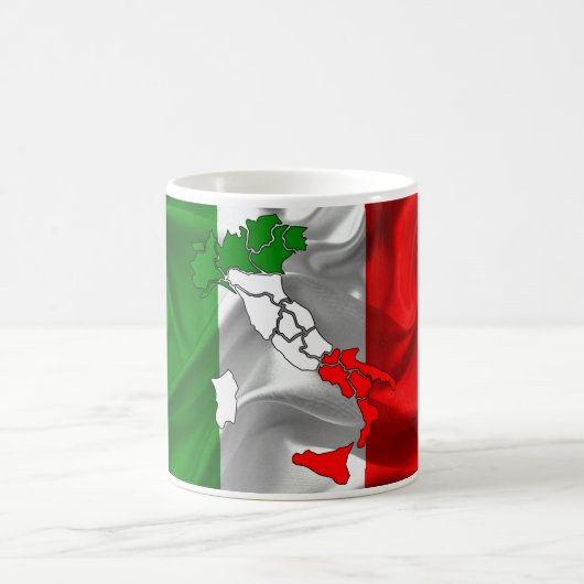 Italienische wellenartig bewegende Flagge Kaffeetasse (Mittel)
