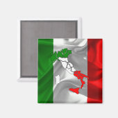 italienische Wellenflagge Magnet (Vorderseite/Rückseite)