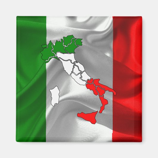 italienische Wellenflagge Magnet (Vorne)