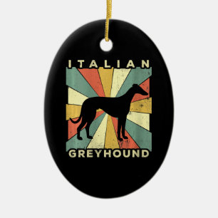 Italienische Windhunde-70er-Geschenk Keramik Ornament