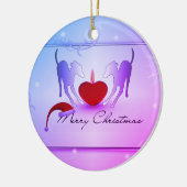 Italienische Windhunde frohe Weihnachten Keramik Ornament (Links)