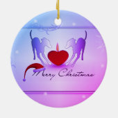 Italienische Windhunde frohe Weihnachten Keramik Ornament (Hinten)