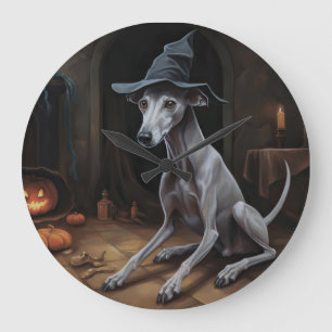 Italienische Windhunde Kürbisse Halloween Gruselig Große Wanduhr