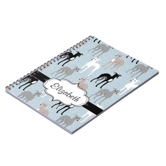 Italienische Windhunde oder Whippets Notizblock (Linke Seite)