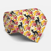 Italienische Windhunde oder Whippets und Blume Krawatte (Gerollt)