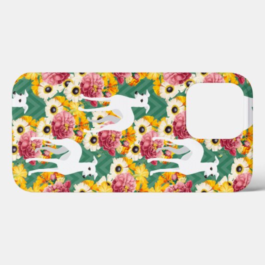Italienische Windhunde oder Windhunde mit Blume Case-Mate iPhone Hülle (Rückseite (Horizontal))