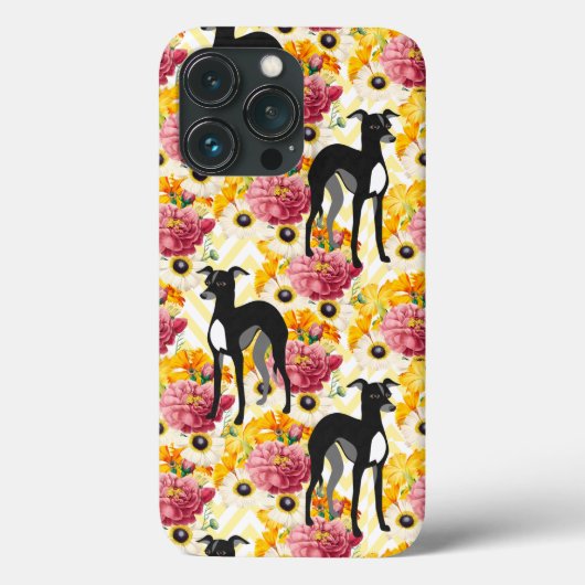 Italienische Windhunde oder Windhunde mit Blume Case-Mate iPhone Hülle (Rückseite)