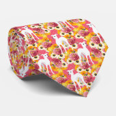 Italienische Windhunde Pink Floral Krawatte (Gerollt)