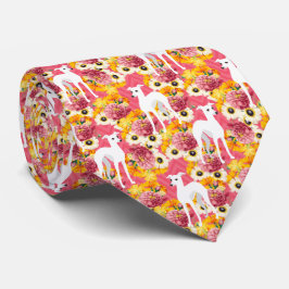 Italienische Windhunde Pink Floral Krawatte