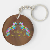 Italienische Windhunde Schlüsselanhänger (Rückseite)