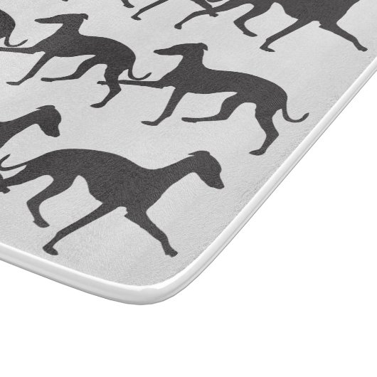 Italienische Windhunde-Silhouetten Schneidebrett (Ecke)