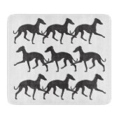 Italienische Windhunde-Silhouetten Schneidebrett (Vorderseite)