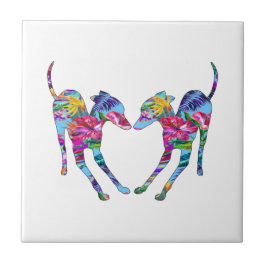 Italienische Windhunde spielen - tropisch Fliese