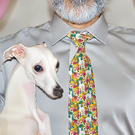 Italienische Windhunde und Blume Krawatte