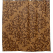 Italienische Wirbel der Renaissance-Blätter (Rost Duschvorhang (Vorderseite)