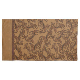 Italienische Wirbel der Renaissance-Blätter (Rost  Kissenbezug