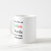 Italienische Wörter Kaffeetasse (Vorderseite Links)