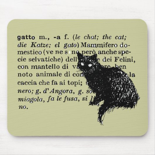 Italienische Wörterbuchkatze Mousepad (Vorne)