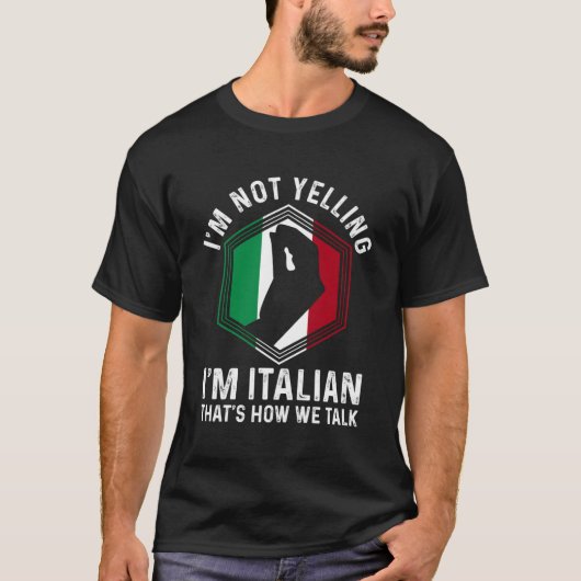 Italienische Wurzeln Handgestur Ich schreibe nicht T-Shirt (Vorderseite)
