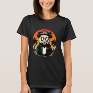 Italienische Wurzeln Panda Bär Sonnenuntergang Ita T-Shirt