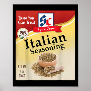 Italienische Würzsauce-Kostüm-Feiertagsgewürz Poster