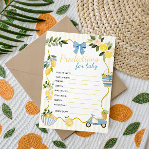 Italienische Zitronen-Baby-Party-Vorhersagen Einladung