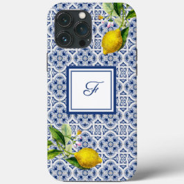 Italienische Zitronen blaue weiße Fliesen iPhone / Case-Mate iPhone Hülle