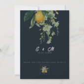 Italienische Zitronen-Hochzeitseinladung zum Vorme Einladung (Rückseite)