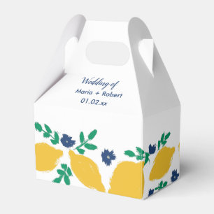 Italienische Zitrus-Limone handgezeichnete Hochzei Geschenkschachtel