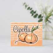 Italienische Zwiebelrezeptkarte Postkarte (Stehend Vorderseite)