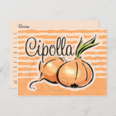 Italienische Zwiebelrezeptkarte Postkarte (Vorne/Hinten)