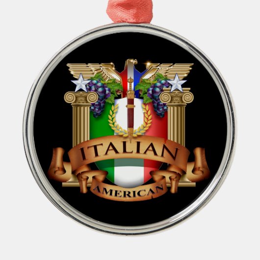 Italienischer Amerikaner Silbernes Ornament (Vorne)