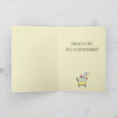 Italienischer Auguri Wedding Day Yellow Retro Car Karte (Innenseite)