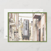 Italienischer Balkon Postkarte (Vorne/Hinten)