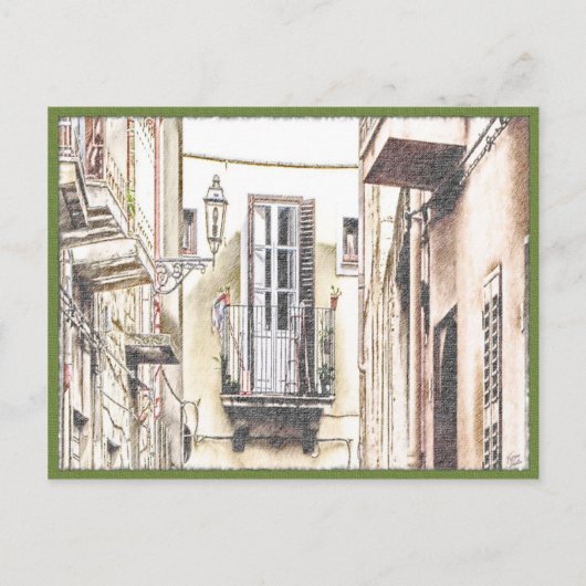Italienischer Balkon Postkarte (Vorderseite)