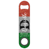 Italienischer Barkeeper Glitzer Schwarz-weiß Mit M Speed Flaschenöffner (Rückseite)