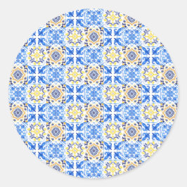 Italienischer Blauer Tor Runder Aufkleber